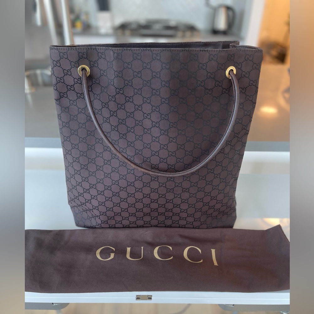 Gucci Canvas/Nylon Tote Bag
